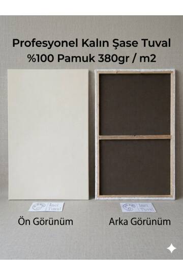 40x210 cm Tuval Profesyonel 1.Kalite %100 PAMUK 380gm Ressam Dokulu Astarlı Gergin Kalın Şase