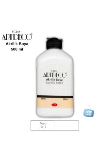 500 ML Beyaz Akrilik Boya 0,5 Litre Büyük Boy Yeni Seri