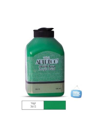 500 ML Yeşil Akrilik Boya 0,5 Litre Büyük Boy Yeni Seri