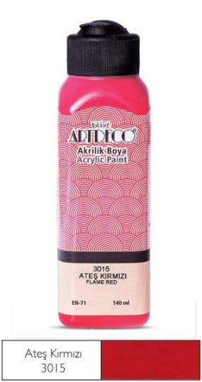Akrilik Boya 140 ml Ateş Kırmızı 3015