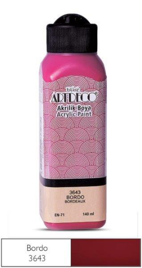 Akrilik Boya 140 ml Bordo 3643