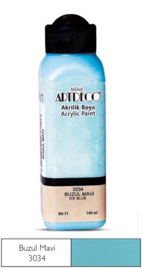 Akrilik Boya 140 ml Buzul Mavi 3034