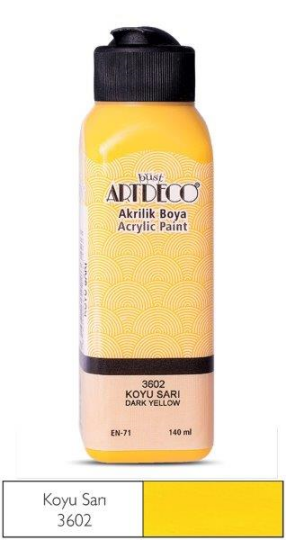 Akrilik Boya 140 ml Koyu Sarı 3602