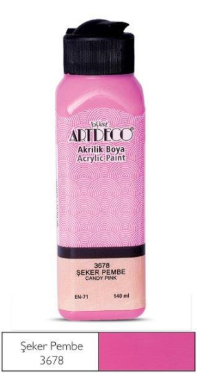 Akrilik Boya 140 ml Şeker Pembe 3678