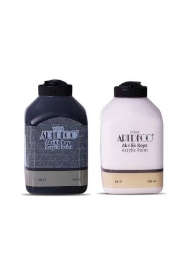 Akrilik Boya 500ml Beyaz + 500ml Siyah