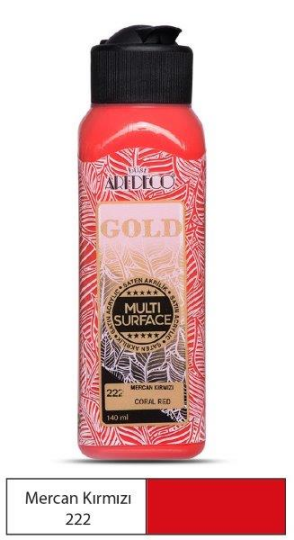 Multi Surface Akrilik Boya 140 ml Mercan Kırmızı 222