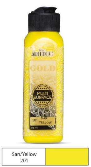 Multi Surface Akrilik Boya 140 ml Sarı 201