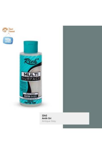 Multi Surface Antik Gri N2242 Her Yüzey Akrilik Boya (Cam,Ahşap,Tuval,Seramik,Plastik,Duvar) 120cc