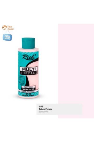 Multi Surface Bebek Pembe N2138 Her Yüzey Akrilik Boya (Cam,Ahşap,Tuval,Seramik,Plastik) 120cc