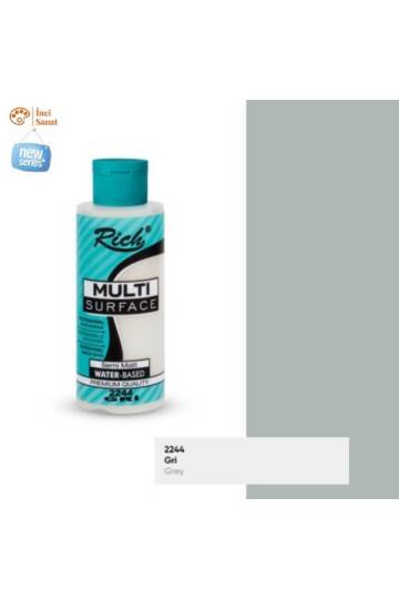 Multi Surface Gri N2244 Her Yüzey Akrilik Boya (Cam,Ahşap,Tuval,Seramik,Plastik,Duvar) 120cc