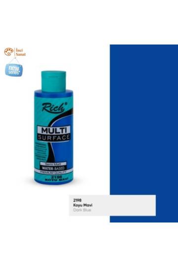 Multi Surface Koyu Mavi N2198 Her Yüzey Akrilik Boya (Cam,Ahşap,Tuval,Seramik,Plastik,Duvar) 120cc