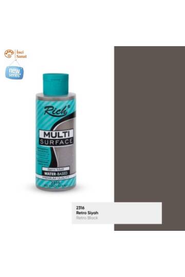 Multi Surface Retro Siyah N2316 Her Yüzey Akrilik Boya (Cam,Ahşap,Tuval,Seramik,Plastik) 120cc