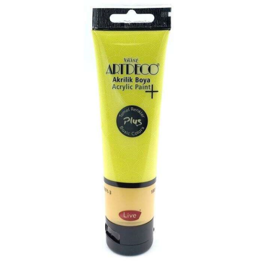 Plus Akrilik Boya 100 ml Tüp Limon Sarı 403